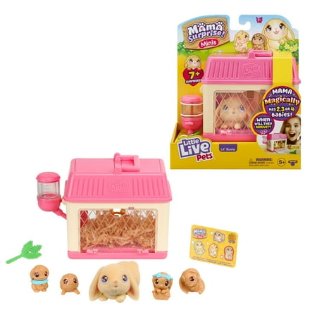 Little Live Pets - Mama Surprise Minis. Feed and Nurture a Lil' Bunny Inside Their Hutch, Ages 5+