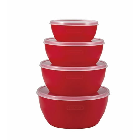 Farberware Pro 23 Piece Plastic Baking Set with Mixing Bowls, Red
