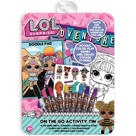 L.O.L Surprise! on-the-Go Activity Tin Art Set for Girls, 27 Pieces, for Children Ages 6+