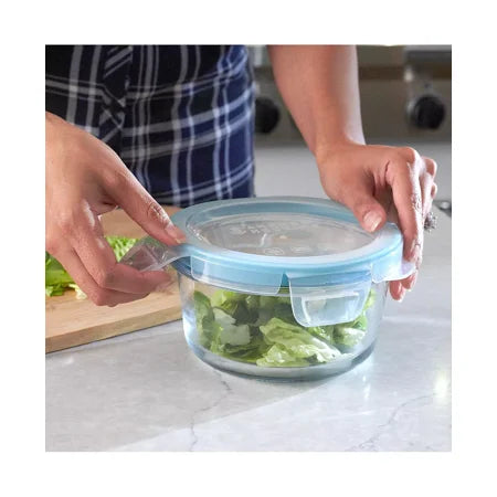 Anchor Hocking TrueLock Locking Lid Glass Food Storage Containers, 4 Cup Round