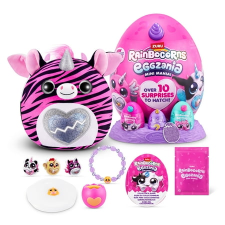 Rainbocorns Eggzania Mini Mania by ZURU Plush Surprise Unboxing with Animal Soft Toy, Perfect Gift Idea for Girls with Imaginary Play, Slime