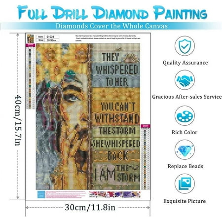 Inspirational Diamond Art Kits for Adults, 5D Full Drill Diamond Art Kits for Adults Kids Beginner for Home Decor 12x16inch