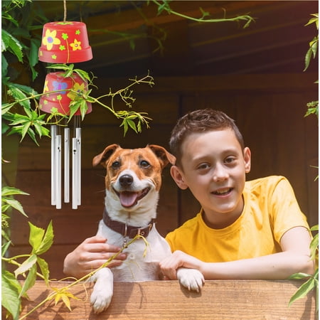 Create & Paint a Mini Wind Chime Making Kit - Arts and Crafts Gift for Girls & Boys Ages 4 5 6 7 8 9 10 -12 - Birthday & Christmas Gifts for Kids - Kid Art & Craft Kits - DIY Stuff for Girl Age 4-12