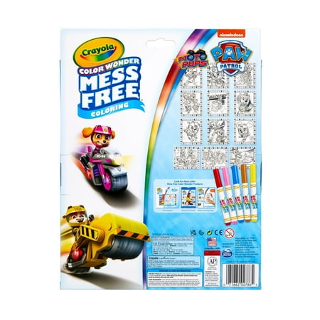 Crayola Paw Patrol Color Wonder Metallic Mess Free Coloring Set, 12 Pages, Gift, Beginner Child