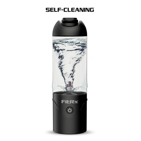 FitRx Rocket Electric Smoothie Blender Bottle, Rechargeable Portable Personal Blender, 18oz., Black