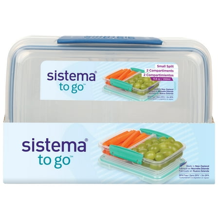 Sistema 1.4 Cup Small Split To Go Food Storage Container, Blue