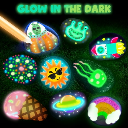 Joyfy Glow in the Dark Rock Painting Arts and Crafts Kit, Creative Fun for Kids Ages 6+