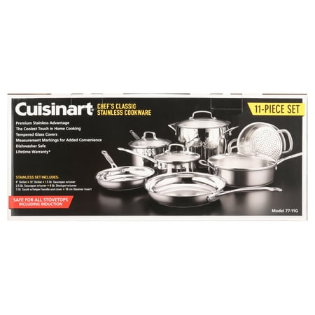 Cuisinart Chef's Classic Stainless Cookware 11 Piece Set, 77-11G