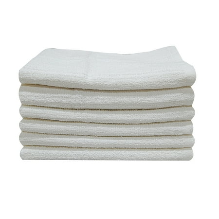 Mainstays 6-Piece Bar Mop Kitchen Towel Set, Solid White