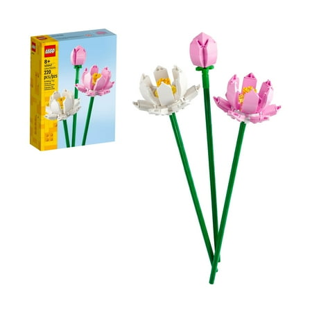 LEGO Lotus Flowers Building Kit, Artificial Flowers for Decoration, Family Gift Idea, Aesthetic Room D?cor for Kids, Building Toy for Girls and Boys Ages 8 and Up, 40647