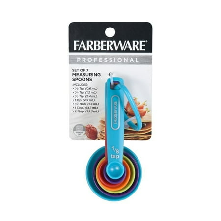 Farberware Plastic Professional 7 Piece Multi-Colored Measuring Spoon Set