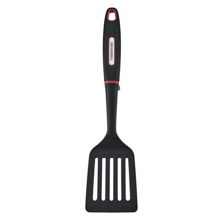 Farberware Soft Grips Set-4 Slotted Turner, Turner, Basting Spoon, and Pasta Server, Black