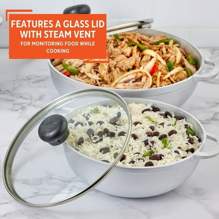 Imusa Basic Caldero Set, 3-Piece Cast Aluminum Cookware Set, Natural Finish, Oven Safe