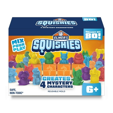 Elmer?s Squishies DIY Squishy Toy Kit, 4 Mystery Characters, 24 Piece Kit