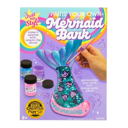 Just My Style Paint Your Own Mermaid Bank Art Kit, Child, Ages 6+