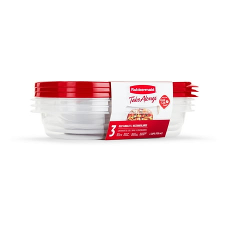 Rubbermaid Red Plastic Food Storage Container (3 Count)