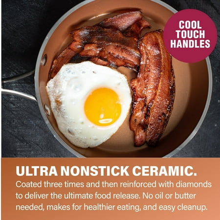 Gotham Steel Hammered Nonstick Pots and Pans 10 Pcs Kitchen Ceramic Cookware Set Cooking Frying Skillet Sauce Pan