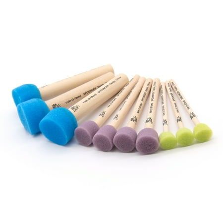 Hello Hobby Foam Multi-Color Spouncers Art and Craft Variety 10pc Set, Unisex, Adult, Teen, 0.06 lb