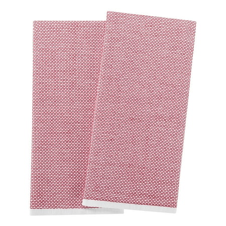 Better Homes & Gardens Red Mark Cotton-and-Polyester Woven Dual-Purpose Oversized Kitchen Towels 2 Pack