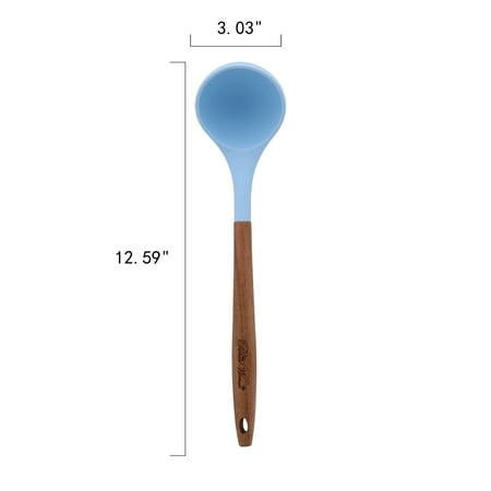The Pioneer Woman 10-Piece Silicone and Acacia Wood Handle Cooking Utensils Set, Blue