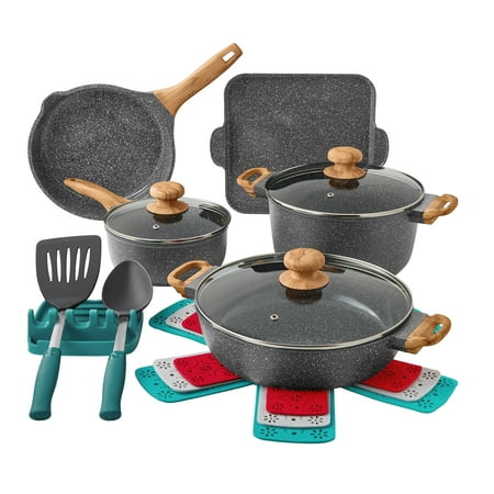Pioneer Woman 14pc Cookware Set Charcoal