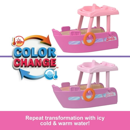 Barbie Mini BarbieLand Doll & Vehicle Set with 1.5-inch Doll & Dream Boat with Color-Change