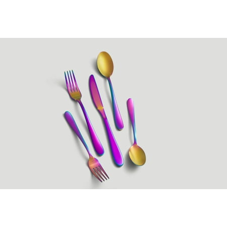 Cambridge Silversmiths Byram Rainbow Mirror 20-Piece Flatware Set, Service for 4