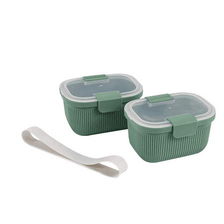 Mainstays Food Storage Snack Container, Rectangle, Green, 19oz Capacity