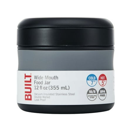 BUILT 12oz Wide Mouth Insulated Food Jar in Black
