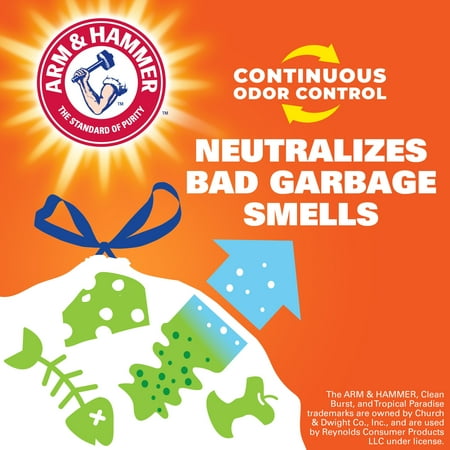 Hefty Ultra Strong 13 gallon Trash Bags, Tall Kitchen Trash Bags, White, Citrus Twist Scent, 80 Bags