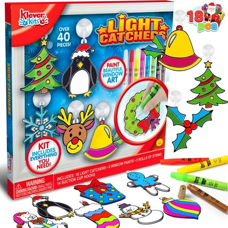 Joyfy Christmas 18 PCS Window Sun Catchers DIY Paint Art and Craft Kit