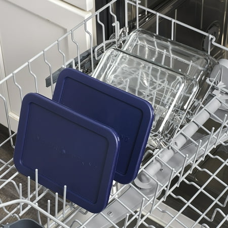 Anchor Hocking Glass Food Storage Containers with Lids, 3 Cup Rectangular, Set of 2
