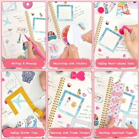 DIY Journal Kit for Girls - DIY Journal Set for Tween & Teen Girls, Gifts for Girls Stationery Set, Scrapbook & Diary Supplies Set, Journaling Art Crafts Kit