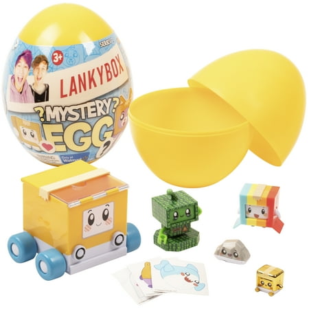 Lankybox Mystery Surprise Medium Egg Official Merchandise Ages 3 and Up WIth Figures, Vehicle, and Stickers