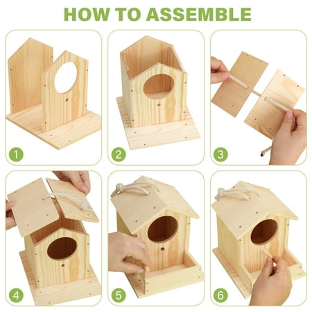 LotFancy Bird House Kit, DIY Wooden Birdhouse Kits for Kids and Adults to Build and Paint