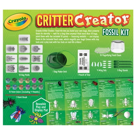 Crayola Metallic Clay Art Kit with Paints, Science Gifts for Kids, Fossil Molds, Bug Toys, Craft Set, Ages 7+