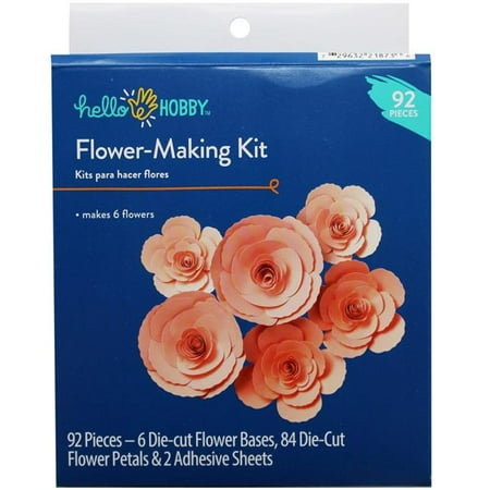 Hello Hobby Pink Paper Flower Craft Kit, 90 Pieces Adult, Unisex