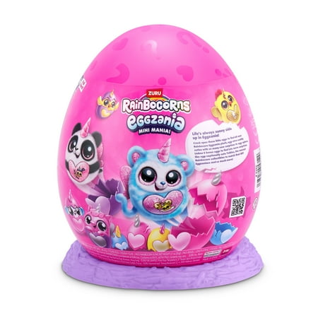 Rainbocorns Eggzania Mini Mania by ZURU Plush Surprise Unboxing with Animal Soft Toy, Perfect Gift Idea for Girls with Imaginary Play, Slime