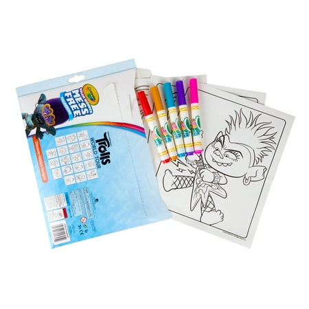 Crayola Color Wonder Trolls Coloring Set, Beginner Child, 18 Pages
