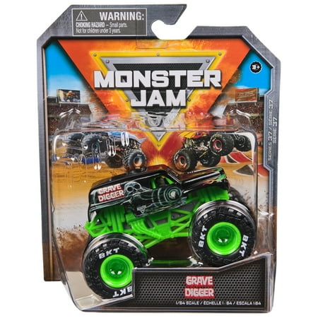 Monster Jam, Official Grave Digger Monster Truck, Die-Cast Vehicle, 1:64 Scale, Kids Toys for Boys Ages 3 and up
