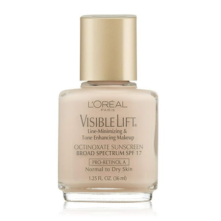 L'Oreal Paris Line-Minimizing & Tone-Enhancing Makeup 102 Soft Ivory Visible Lift 1.25 Fl Oz