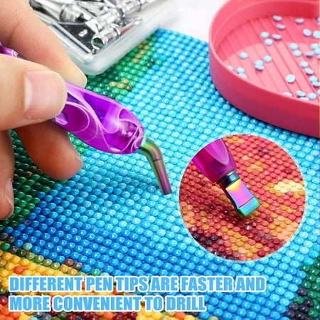 ZYNERY 25 Pcs Diamond Painting Pens Kit, 12 PCS Metal Screw Thread Tips Stainless Steel Tips with 12 Clay, Diamond Art Pens 5D Diamond Painting Tools Accessories for DIY Crafts (Gradient color)
