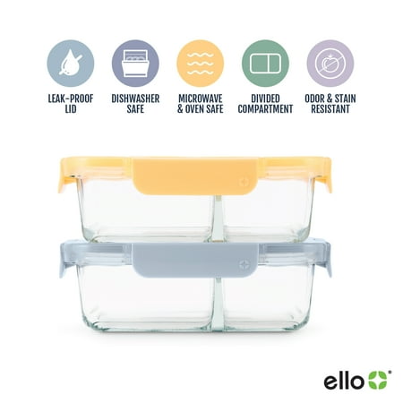 Ello Glass Microwave Safe Fruit, Vegetables Food Storage Container (2 Count)
