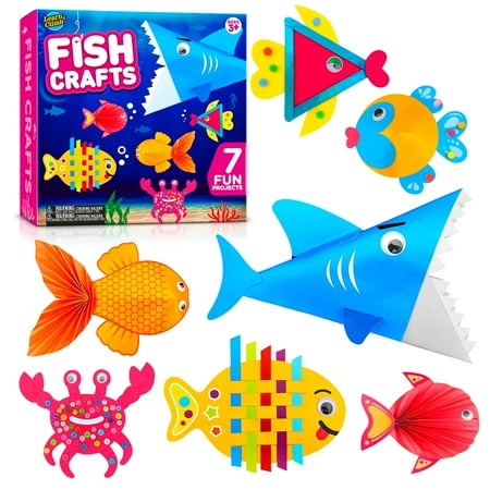 Arts and Craft Kit for Toddlers Ages 3, 4, 5 Years - Craft 9 Fun Fish Characters