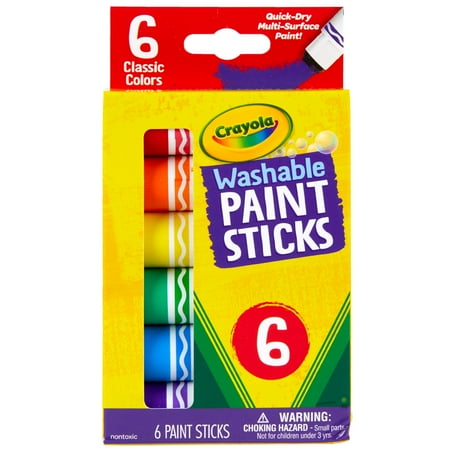 Crayola Quick Dry Paint Sticks, Assorted Colors, Washable Paint Set for Beginner Unisex Child