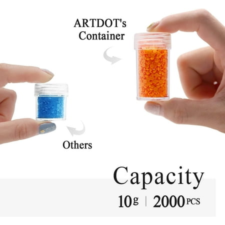 ARTDOT Medium Bead Organizers Box (60 Jars) with Drill Supplies - Diamond Painting Storage Case & Tools Kit, Medium(60 Jars)
