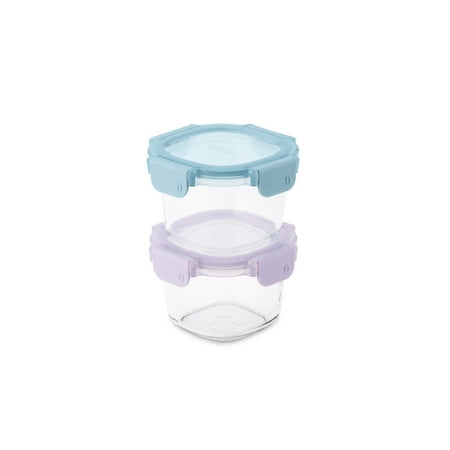 Ello Color Lock Clear Glass Leak-Proof Food Storage Container (2 Count)