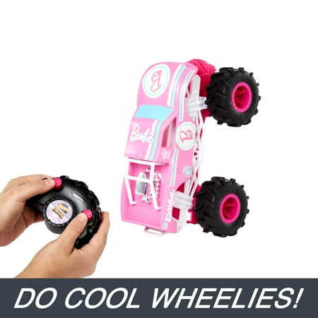 Hot Wheels Barbie Monster Truck RC, Battery-Powered Remote-Control Toy Truck in 1:24 Scale