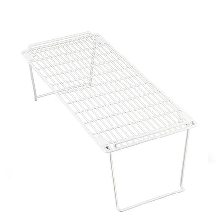 Mainstays Adult Metal Kitchen Pantry Organization Wire Stacking Single Shelf, 22"x10"x7", White