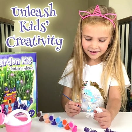 Bloonsy Unicorn Fairy Garden Kit for Kids, Light Up Fairy Unicorn Terrarium Kit, Science STEM Toys Presents, Unicorn Arts and Crafts Project for Little Girls Age 4 5 6 7 8-12 Year Old Girl Gift